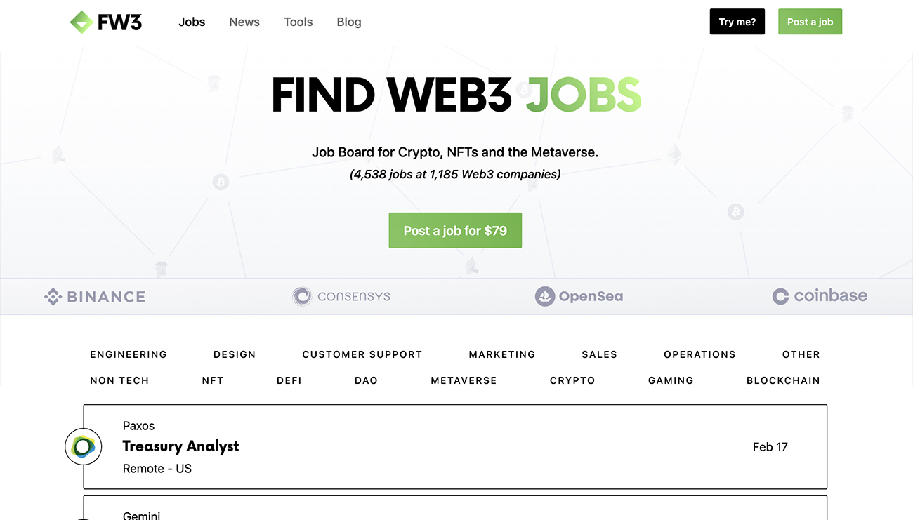 Find Web3 jobs
