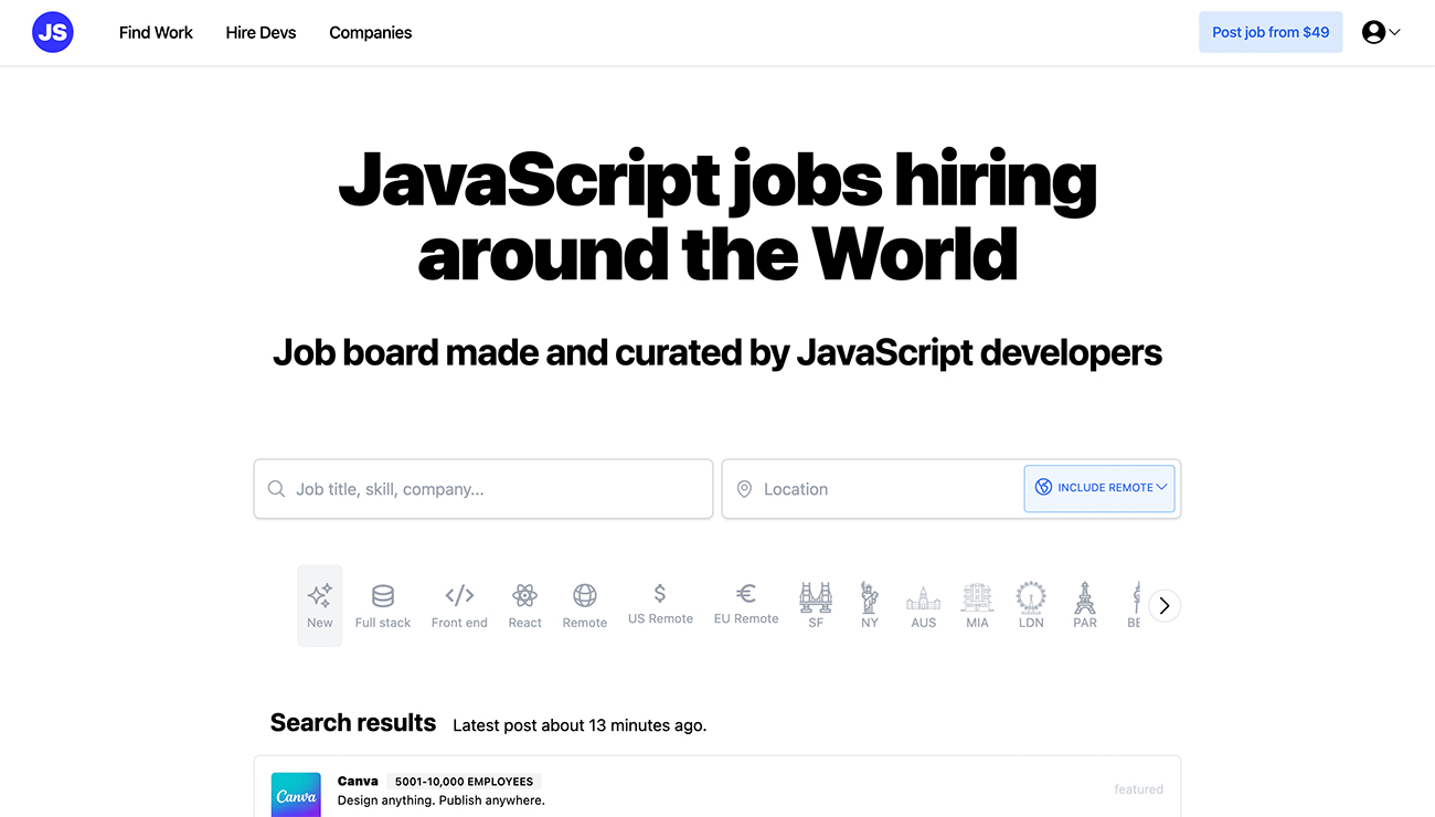 Jobs in JS
